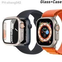 Glass Case for Apple Watch 8 7 45mm 41mm 44mm 40mm Screen Protector Cover Change Ultra Bumper iWatch Series 4 5 6 SE Accessories