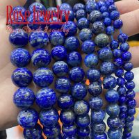 1 AAAAA Natural Real Lapis Lazuli Stone Beads Round Loose Beads 4 6 8 10 12 MM Pick Size For Jewelry Making DIY Bracelet 15"Strand