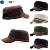 IOPOIT ลำลองแบบสบายๆ ปรับได้ปรับได้ ระบายอากาศได้ระบายอากาศ หมวกบังแดด หมวกแก๊ปเบสบอล หมวกนักเรียนนายร้อย หมวกกองทัพ