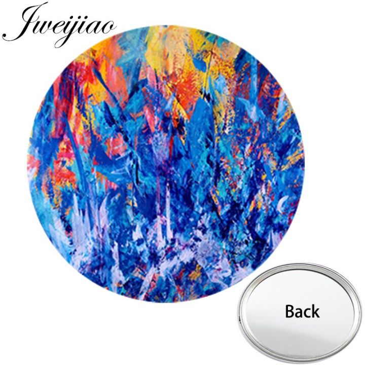 jweijiao-famous-abstracts-oil-paintings-collection-mini-one-side-flat-pocket-mirror-compact-portable-makeup-vanity-hand-mirrors-mirrors