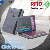 IOPOIT แบบพกพา ชุดเอกสาร บางเฉียบ ผู้ถือบัตรเครดิต กระเป๋าเดินทาง กระเป๋าหนังสือเดินทาง กระเป๋าสตางค์ RFID ผู้ถือหนังสือเดินทาง