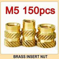 150pcs M5 Brass Hot Melt Heat Insert Nut Knurled Thread Embedment Insertion Double Twill Copper Nuts Embed for Plastic Case