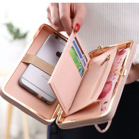 Fashion Pink Wristlet Big Women Wallet Long Female Wallet For Phone Ladies Coin Money Purse Hasp Wallets and Purses Portfolio