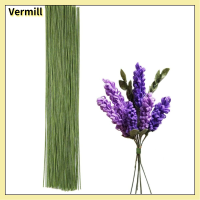 VERMILL 100pcs สีเขียวอ่อน ลวดก้านดอกไม้ 16นิ้วค่ะ 18เกจ์วัด ลวดลำต้นสีเขียว สายดอกไม้ลวด กระดาษสำหรับตกแต่ง ก้านดอกไม้ปลอม การจัดดอกไม้