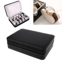 10 Slots Watch Zipper Travel Gift Box Leather Display Case Organizer Jewelry Cushion Storage Set