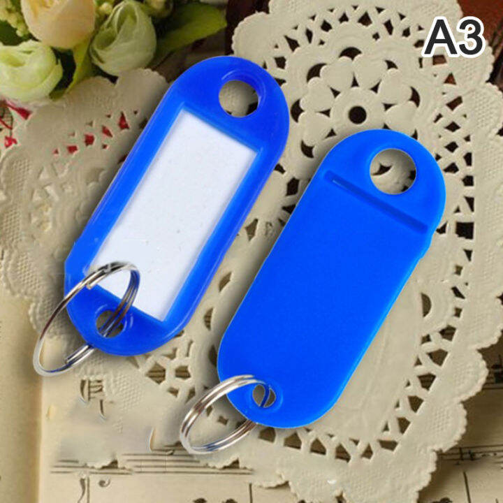 Eioce 50pcs Keychain Key ID Label Tags Luggage ID Tags Hotel Number