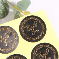 600pcsLot Thank You With Star Ring Black Labels Stickers Gift Package Creative Stationery Sticker