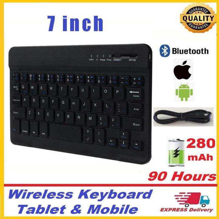 7 inch Bluetooth Keyboard For IOS Android Windows PC slim portable