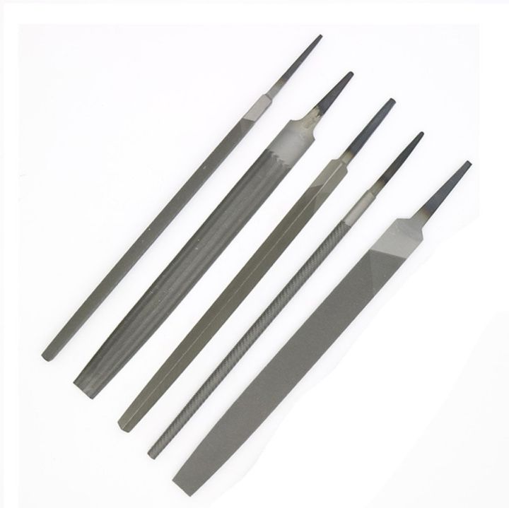 5pcs-6-inch-industrial-steel-files-set-flat-round-half-round-triangle-square-for-metalworking-woodworking-steel-rasp-file-flat