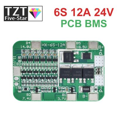 【cw】 TZT 6S 12A 24V PCB Protection Board 6 Pack 18650 Li ion Lithium Battery Cell Module New Arrival ！