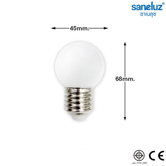 saneluz-ชุด-10-หลอด-หลอดไฟ-led-1w-bulb-แสงสีเหลือง-yellow-หลอดไฟแอลอีดี-หลอดปิงปอง-ขั้วเกลียว-e27-ใช้ไฟบ้าน-220v-led-vnfs