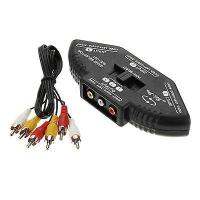 ??HOT!!ลดราคา?? 3-Way Audio Video AV RCA Black Switch Selector Box Splitter with/3 RCA Cable ##ที่ชาร์จ แท็บเล็ต ไร้สาย เสียง หูฟัง เคส Airpodss ลำโพง Wireless Bluetooth โทรศัพท์ USB ปลั๊ก เมาท์ HDMI สายคอมพิวเตอร์