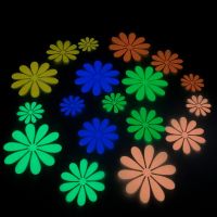 ZZOOI 3D Multicolor Sunflower Luminous Stickers For Kids Rooms Bedroom Decor Fluorescent Flower Glow In The Dark Stickers Wall Decals