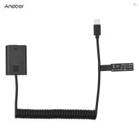 Andoer NP-FW50 อะแดปเตอร์คัปเปลอร์แบตเตอรี่ดัมมี่ USB-C พร้อมสายพาวเวอร์ USB Type-C แบบเปลี่ยน สําหรับ Sony Alpha A5000 A5100 A6000 A6300 A6400 A6500 A7II A7RII A7SII A7 A7S