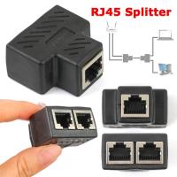 OKDEALS อะแดปเตอร์แลนเชื่อมต่อ CAT6 1ถึง2ปลั๊กขยาย RJ45ตัวแยกอีเธอร์เน็ต