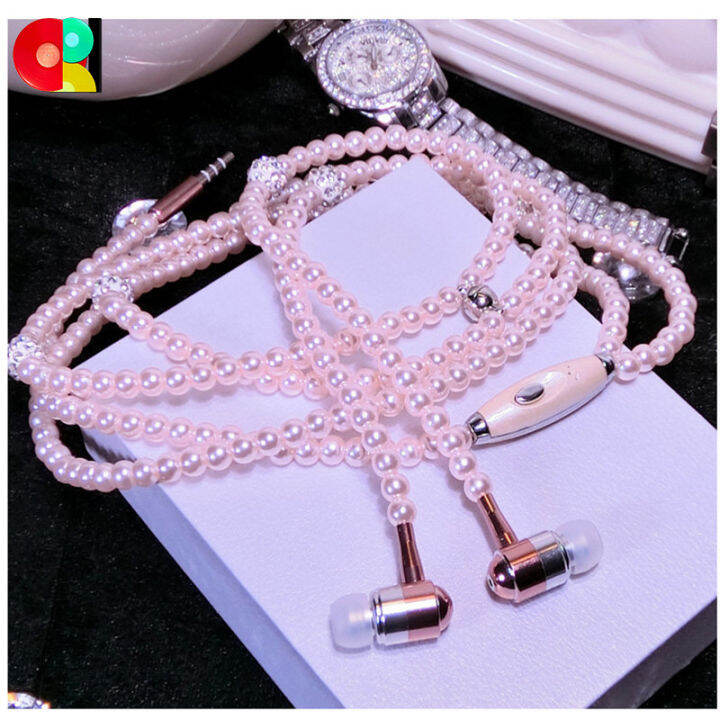 ORI Pearl Earphone Headset In-Ear Headphones with mic Call 3.5mm Gelang ...