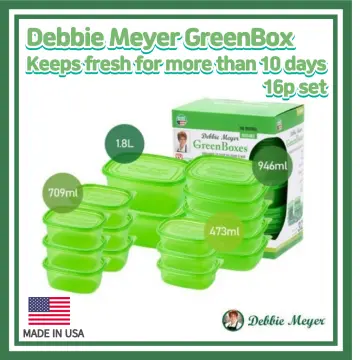 Made in USA Debbie Meyer Green Boxes Ultra Light 473ml Set Keeps fresh for  more than 10 days Containers/BPA Free/Food Storage Dispenser/Indefinitely  Reusable/Microwave and Dishwasher Safe/Keeps Fruits, Vegetables, Baked  Goods and Snacks