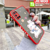 JIUMOO เคสสำหรับ OPPO A52 A72 A92 4G เคสลายการ์ตูนหมีบางมีน้ำค้างแข็งโปร่งใสแข็งขอบสี่เหลี่ยมกันกระแทกปลอกซิลิโคนคลุมทั้งหมดเคสนิ่ม