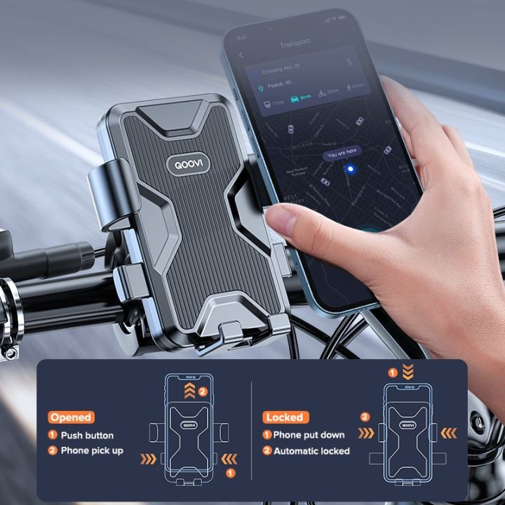 กรอบกันกระแทกมือถือจักรยานแท่นวางโทรศัพท์จักรยาน-qoovi-ยึดที่ใส่โทรศัพท์-gps-รองรับ14-pro
