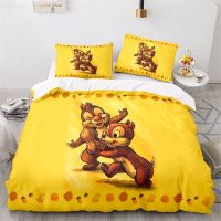 ชุดผ้าปูเตียงสำหรับเด็กลายการ์ตูน N Dale 2ชิ้นขนาดควีนไซส์ชุดผ้าคลุมเตียงครอบครัว200X200ปลอกผ้านวม3D ผ้าปูเตียงลินินกระแต