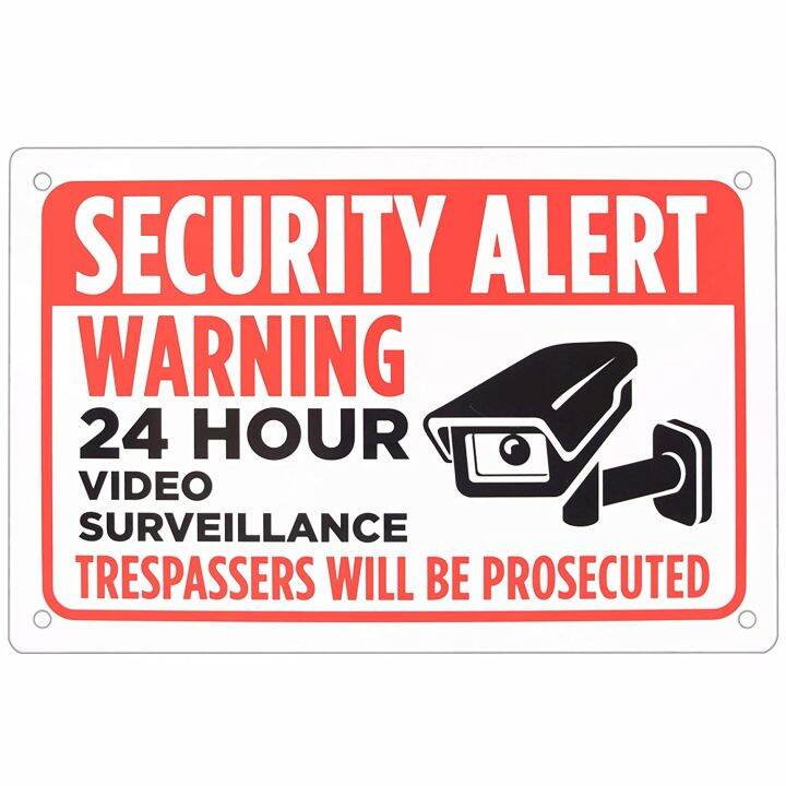 Security Alert Sign – x Aluminum Warning Sign – Security Video For ...