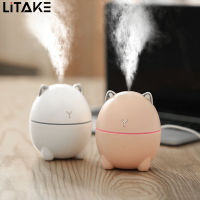 LITAKE แสงไฟโปรเจ็คชั่นเครื่องเพิ่มความชื้นในอากาศ USB ขนาดเล็กรูปแมวน่ารักขนาด200มล. สำหรับรถยนต์น้ำหอมปรับอากาศบ้าน