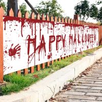 ❏ Latest Halloween Banner Backdrop Happy Halloween Decoration For Home Bloody Bat Pumpkin Ghost Print Banner Halloween Suppiles