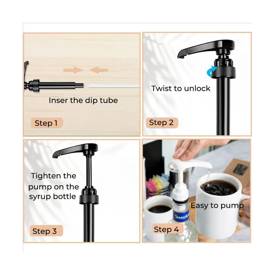 Coffee Syrup Pump Dispenser, 6 Pack Syrup Pump for 750ml/25.4 oz