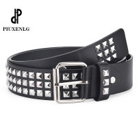 Fashion Rivet Belt Ladies Leather Luxury Studded Gift Man’S Goth Rock Wild Designer Good Quality Black Punk With Pin Buckle