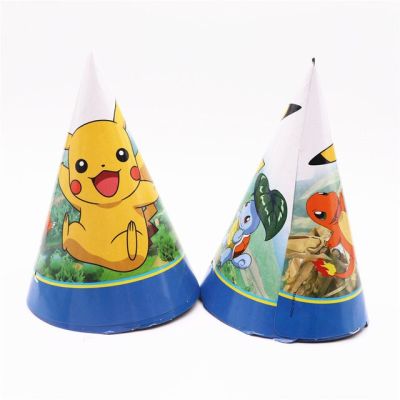 【☄New Arrival☄】 yixiao4564 การ์ตูน Pokemon นักสืบ Pikachu หมวกปีกหน้ากว้างบัตรเชิญชุดสุขสันต์วันเกิดอาบน้ำปาร์ตี้เด็ก