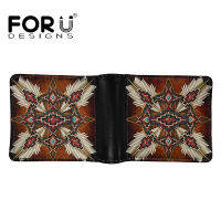 FORUDESIGNS New Style Mans Leather Wallet Card Holder Traditional Ameriaca Native Tribal Design PU Purse Money Storage Bags