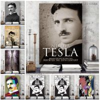 ☁✳ Nikola Tesla โปสเตอร์ Wall Art โปสเตอร์ผ้าใบตกแต่งโปสเตอร์ศิลปะของขวัญส่วนบุคคล Modern Family ห้องนอนภาพวาด