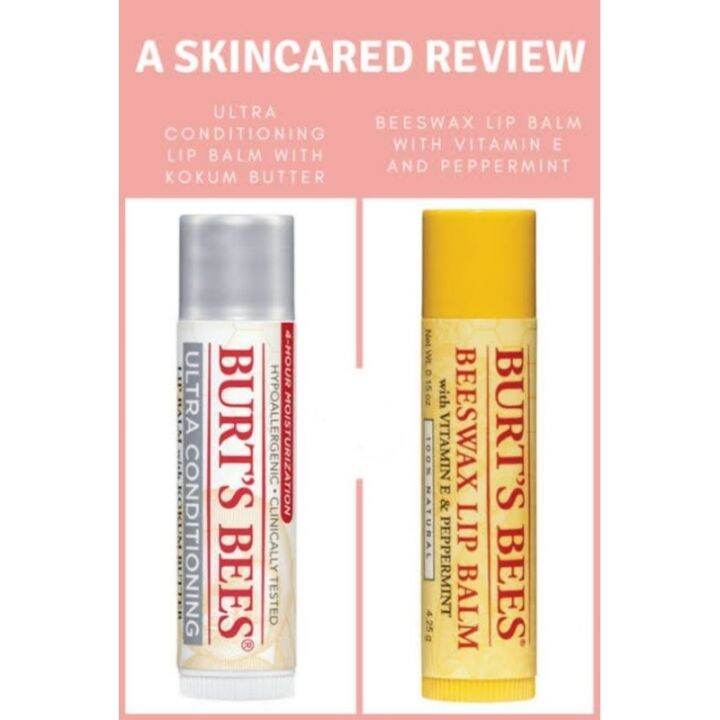 Burt's Bees Lip Balm Beeswax & Ultra Conditioning 4.25g Lazada PH