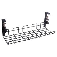 ki【Hot】Shelf Basket Metal Tray Cable Management Tray Cable Organizer Desk Table Shelf The Stage Desk Wire Basket Cable Organizer Rack