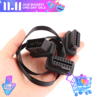 ?【Lowest price】Refreshing เครื่องสแกนเนอร์อัตโนมัติ OBD2สายก๋วยเตี๋ยวเส้นแบนสำหรับรถยนต์ช่องเสียบขั้วต่อขนาด30ซม. สีดำตัวผู้กับตัวเมีย