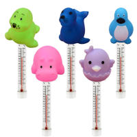 Pool Thermometer Cute Cartoon Temperature Measuring Tool Large Size Easy Read Thermometer for Water Temperature with String for Outdoor and Indoor beautiful