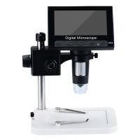 DM4 USB Electron Microscope 4.3 Inch LCD Monitor 1000X VGA Digital Magnifier with 8 LEDs+Stand for Repair Soldering