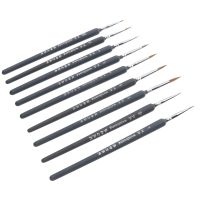 ▩ 9pcs Micro Brush Detail แปรงด้ามไม้ Professional Fine Tip น้ำมันและงานฝีมือสำหรับเด็กอุปกรณ์วาดภาพสีน้ำ