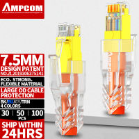 【Support-Cod】 AMPCOM 50ชิ้น RJ45อีเธอร์เน็ตสายเคเบิลเครือข่ายความเครียดบรรเทารองเท้าเคเบิ้ล RJ45เชื่อมต่อปลั๊กสำหรับ CAT8 CAT7 CAT6A