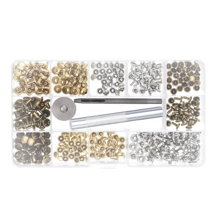 180 Pcs/set 6mm 8mm Double Cap Rivet Leather Craft Bag Clothes Snap