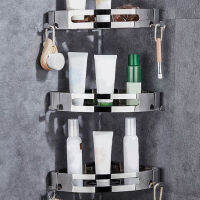 Aluminum Wall Mounted Shelf Bathroom ACCESSORI Shower Caddy Sheves Kitchen Storage Basket WC Shampoo Soap Sponge Drain Holder