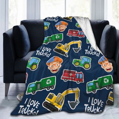 Blippi Blanket Ultra Soft Throw Flannel Blanket Warm Printed Fashion Washable Blanket for Bed Couch Chair Living Room