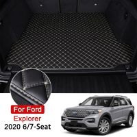 แผ่นรองท้ายรถหนังสำหรับ Ford Explorer 2020เบาะ6/7แผ่นรองลำตัวด้านหลังพรมอุปกรณ์เสริมไลเนอร์กระบะ