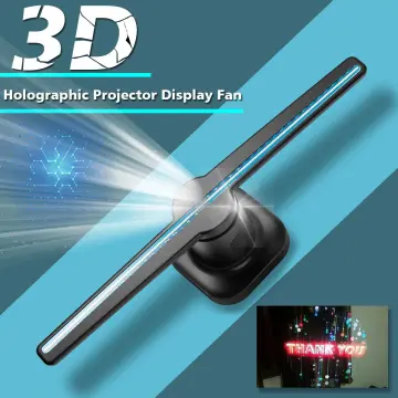 3D Holographic Projector Support Music Player Function Remote Advertise  Display Desktop 3D Fan Advertising Logo Light