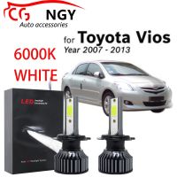 หลอดไฟหน้า LED สีขาว 6000K 12-24V (40w) สําหรับ Toyota Vios NCP93 (ปี 2007-2013) 2 ชิ้น รับประกัน 10 เดือน