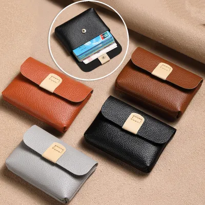 Compact Coin Holder Earphone Pouch Retro Small Wallet Vintage Coin Purse PU Leather Card Bag
