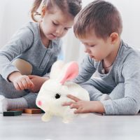 Electronic Plush Rabbit Toy Cuddly Electric Rabbit Toy Soft Texture Shake Ears Electric Pet Plush Simulation Rabbit Toy For Baby