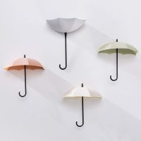 3Pcs/set Creative Umbrella Shape Hook Colorful Key Hanger Holder Home Bedroom Wall Decoration Accessories Load Weight 0.2kg Picture Hangers Hooks