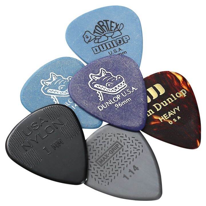 12pcs-set-original-dunlop-new-acoustic-guitar-picks-plectrum-nylon-celluloid-electric-smooth-guitar-pick-accessories