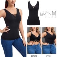 [HOT YUHIIIXWQQW 568] ผู้หญิง Shapewear Cami Shapewear Tank Tops สำหรับผู้หญิง Cami Shaper ในตัว Bra Tummy Control Body Shaper Slimming Camisole